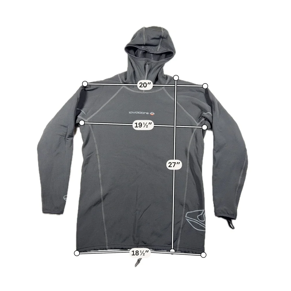 Lavacore Polytherm Hooded Long Sleeve Rash Guard Mens Large Black Scuba Diving